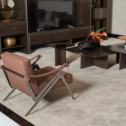 Moka sofa set showing the back of the armchair 