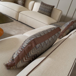 Moka sofa set showing the cousins on top of it with zoom view 
