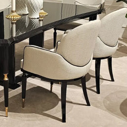 Monaco Cream Wood Dining Chair: Luxurious Comfort for Modern Dining Rooms. 