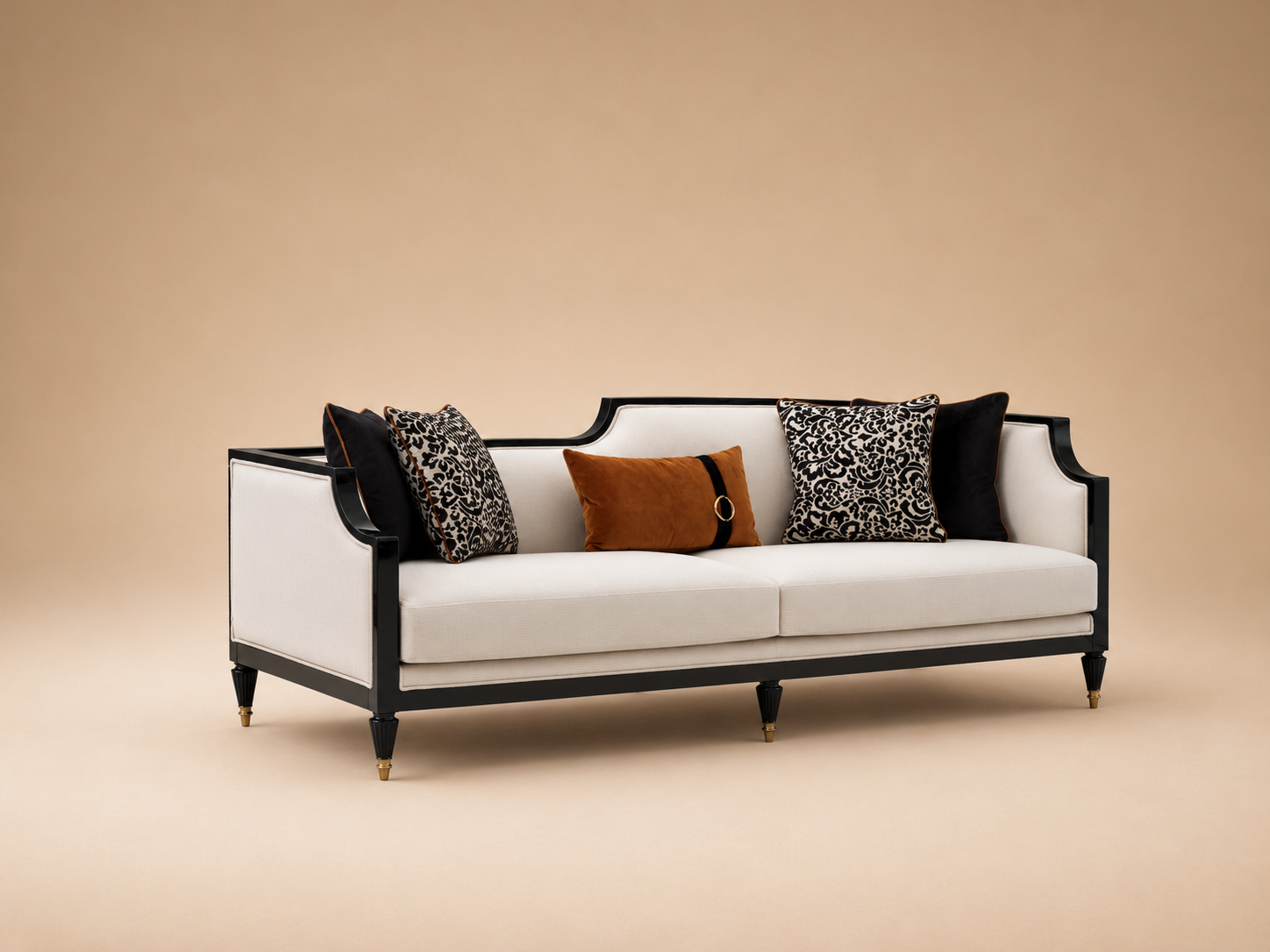 Monaco Wooden Frame 3 Seater Sofa