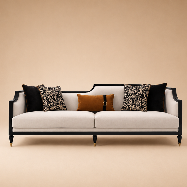 Monaco Wooden Frame 3 Seater Sofa