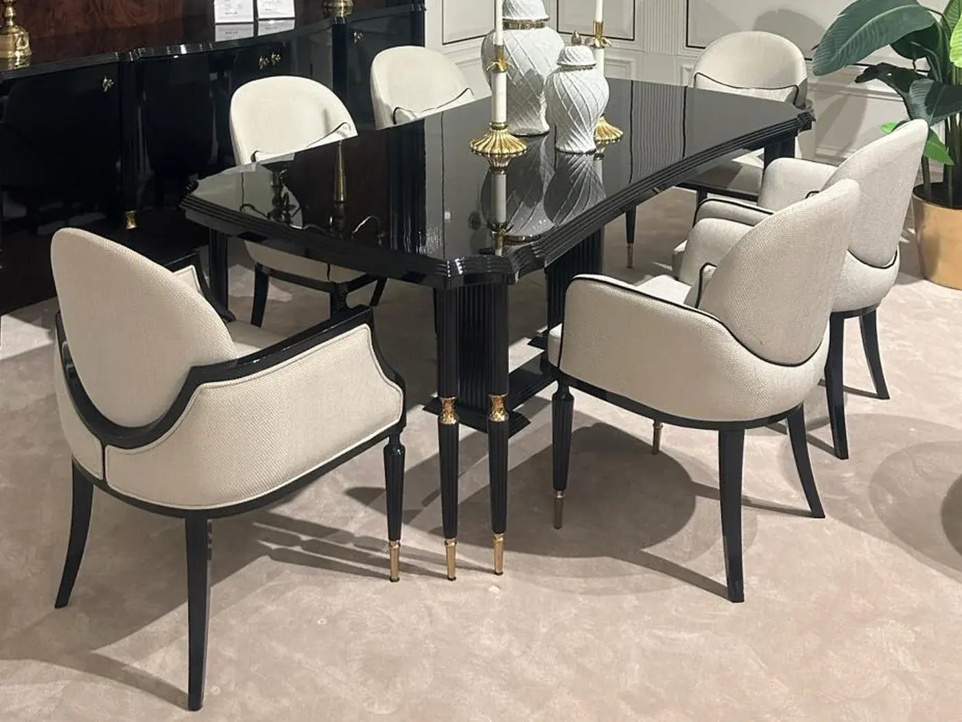  Monaco Cream Wood Dining Chair: Luxurious Comfort for Modern Dining Rooms. 