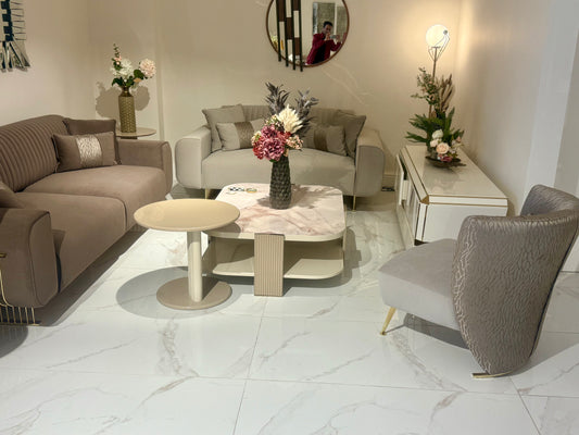 Nirvana Grey and Brown Sofa Set – Elegant Contemporary Design