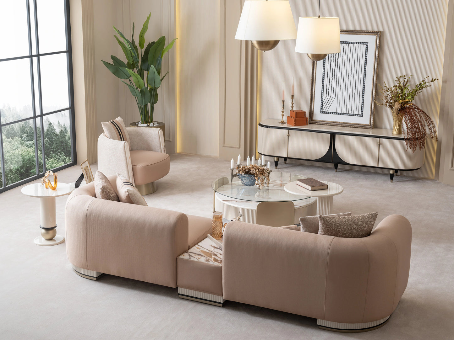 Nobel Modern Sofa Set: Living Room Furniture Set