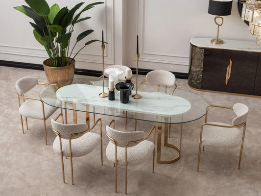 Luxury Parma Glass Top Dining Table – Luxe Life Furniture