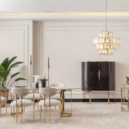 Luxury Parma Glass Top Dining Table – Luxe Life Furniture