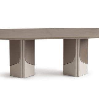Rectangular dining table with a luxury gold bowl