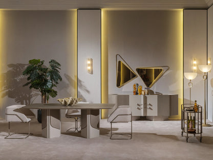 Ricamo dining table in luxury neutral tones