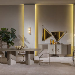 Ricamo dining table in luxury neutral tones