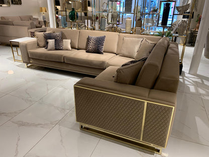 Uluda Modern Corner Sofabed with Cushions – Living Room Setup