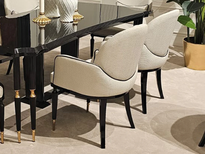  Monaco Cream Wood Dining Chair: Luxurious Comfort for Modern Dining Rooms. 