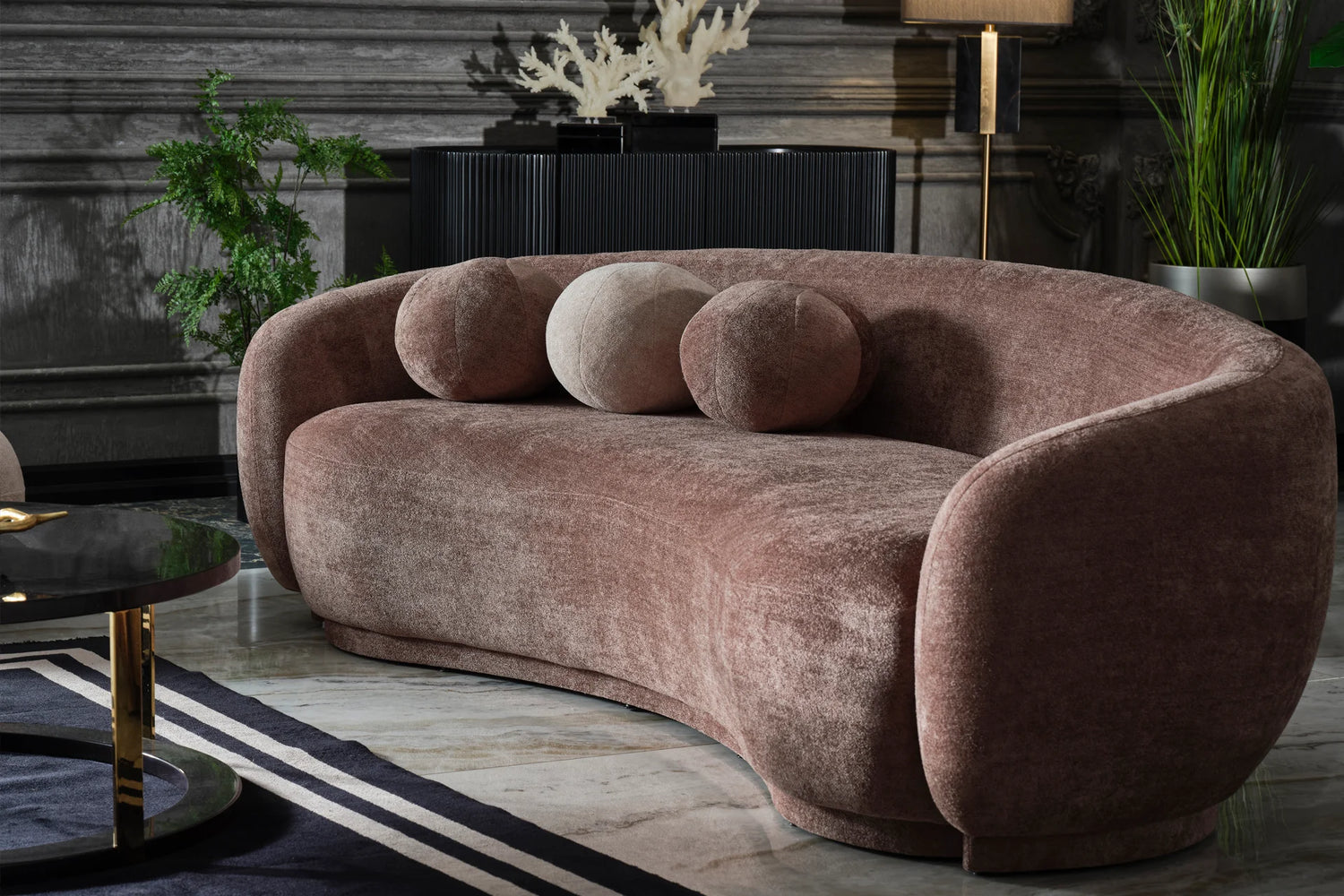 Amore Curved Sofa Set:Luxe Life Furniture