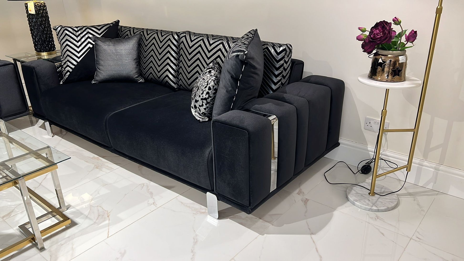 Venice Black Sofa Set - Luxe Life Furniture