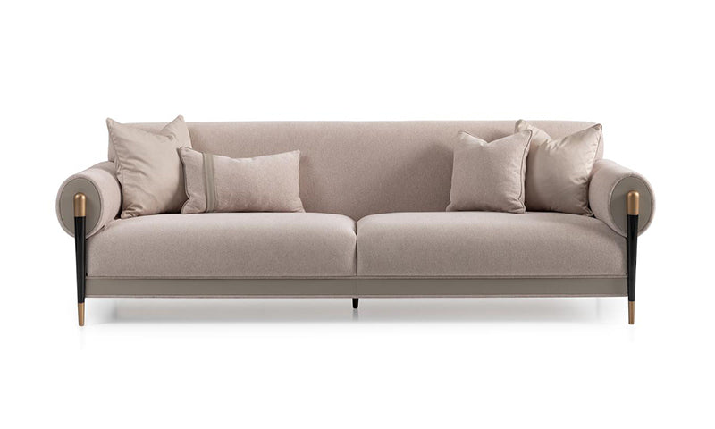 Casto 2 Seater Sofa Leather Detailed