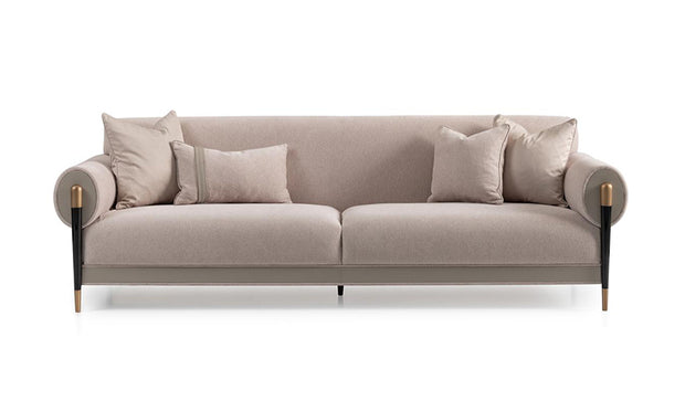 Casto 3 Seater Sofa Leather Detailed