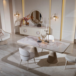 Sleek Belezza modern dining table in a minimalist room