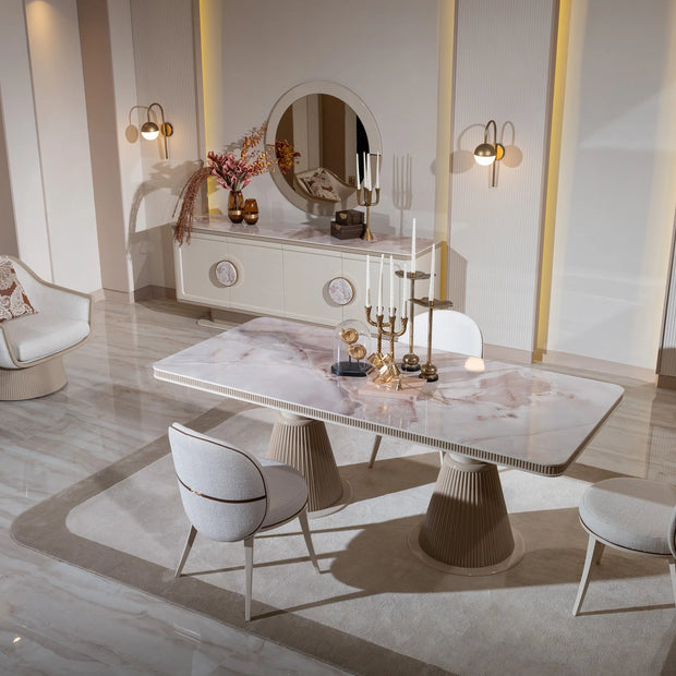 Sleek Belezza modern dining table in a minimalist room