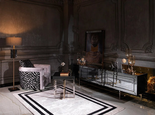 Belgrad modern luxury armchair in soft grey velvet