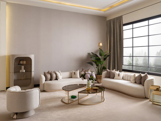 Luxury living room setup with Calista sofa set