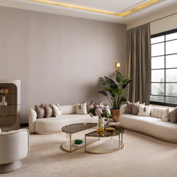 Luxury living room setup with Calista sofa set