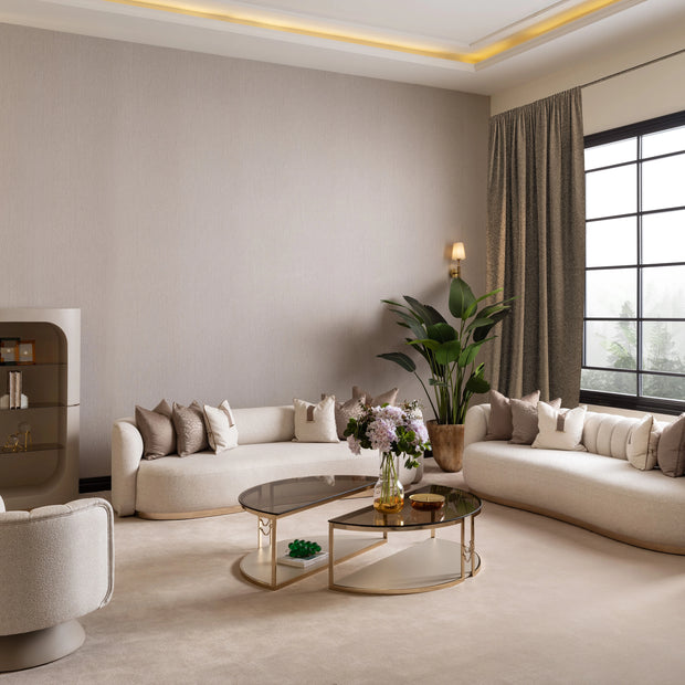 Luxury living room setup with Calista sofa set