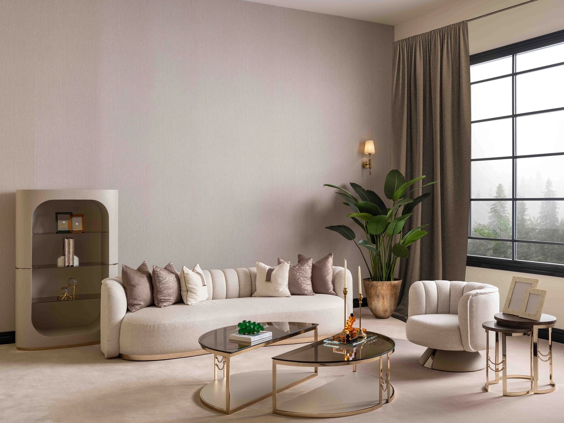 Split 4-seater sofa configuration with armchair  for flexible seating