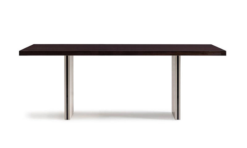 Close-up of Casto Dining Table with cream-colored base