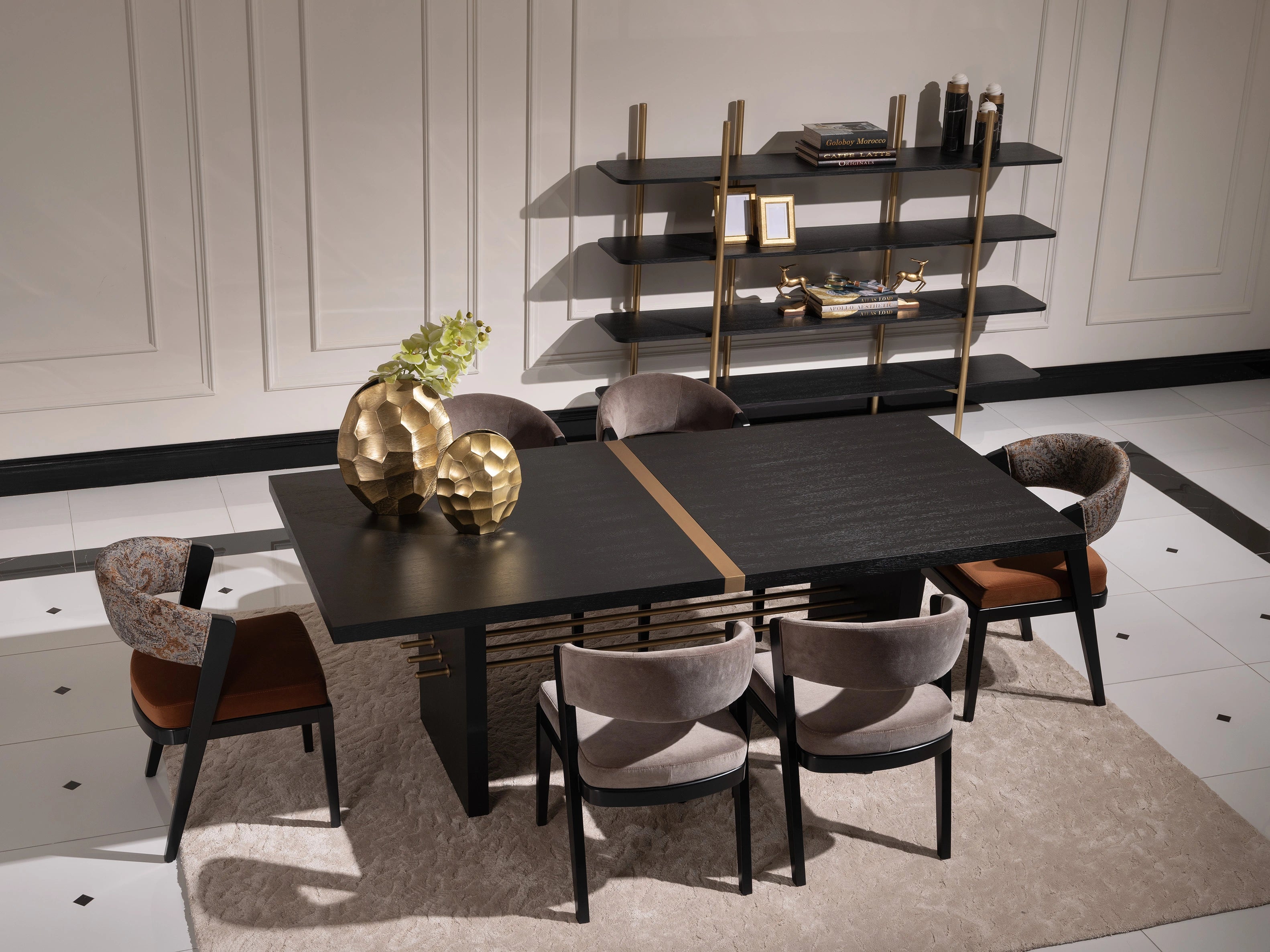 Tabletop detail showing premium wood grain from top with shelf