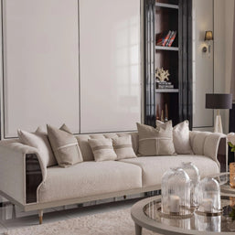 Ecrue Living Room 4 Seater Sofa with a luxurious leather design, deep cushions, and premium comfort for modern interiors.