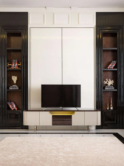 Ecrue Living Room TV Unit with a sleek modern design and ample storage for a stylish entertainment space.