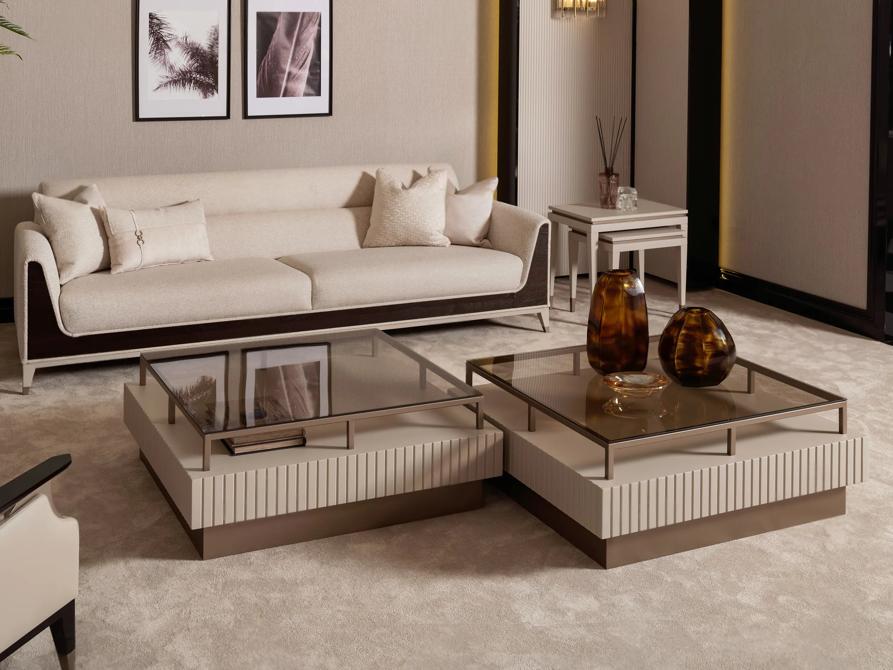 Galante Coffee Tables,set of 2 , part of the Galante Dining Set, living room furniture. Luxe Life Furniture.