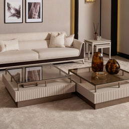Galante Coffee Tables,set of 2 , part of the Galante Dining Set, living room furniture. Luxe Life Furniture.