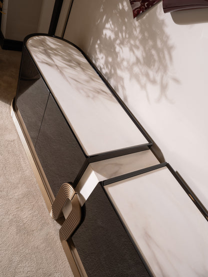 Zenith Dining Set – Modern Luxury Dining Room Furniture with Artistic Accents
