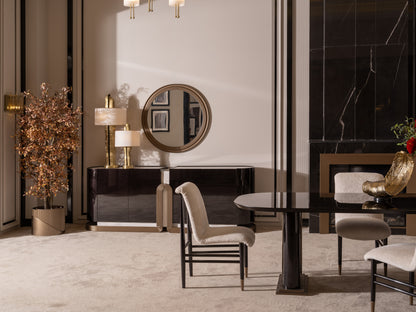 Zenith Dining Set – Modern Luxury Dining Room Furniture with Artistic Accents
