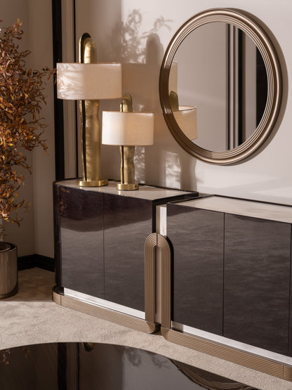 Zenith Dining Set – Modern Luxury Dining Room Furniture with Artistic Accents
