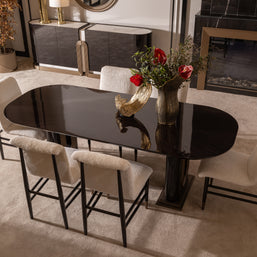 Zenith Dining Set – Modern Luxury Dining Room Furniture with Artistic Accents
