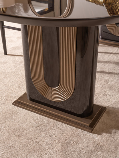 Zenith Dining Set – Modern Luxury Dining Room Furniture with Artistic Accents
