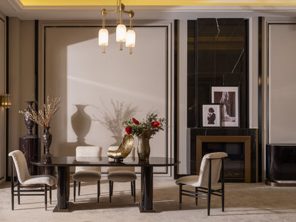 Zenith Dining Set – Modern Luxury Dining Room Furniture with Artistic Accents
