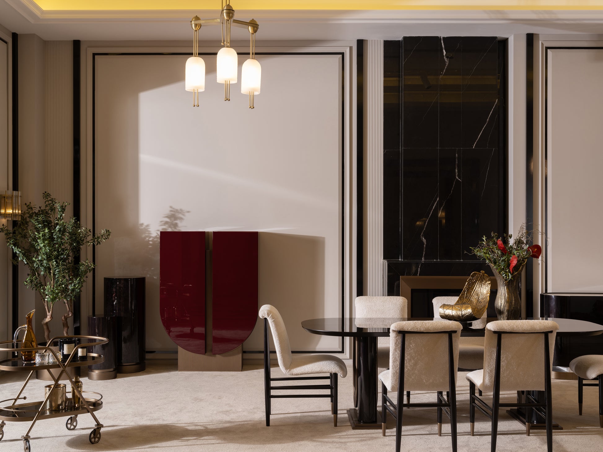 Zenith Dining Set – Modern Luxury Dining Room Furniture with Artistic Accents
