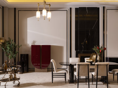 Zenith Dining Set – Modern Luxury Dining Room Furniture with Artistic Accents
