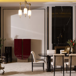 Zenith Dining Set – Modern Luxury Dining Room Furniture with Artistic Accents
