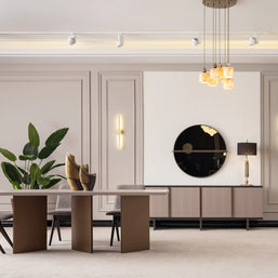 Roma Dining Table Wood Top : Modern luxury for a warm & inviting dining space.