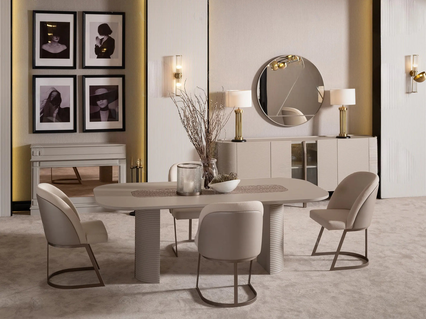 Leora : Mid-Century Modern Dining Set