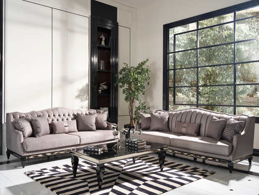 Complete Havana Sofa Set, featuring a 3-seater sofa, a 4-seater sofa, and a coffee table arranged in a stylish living room. Luxe Life Furniture.