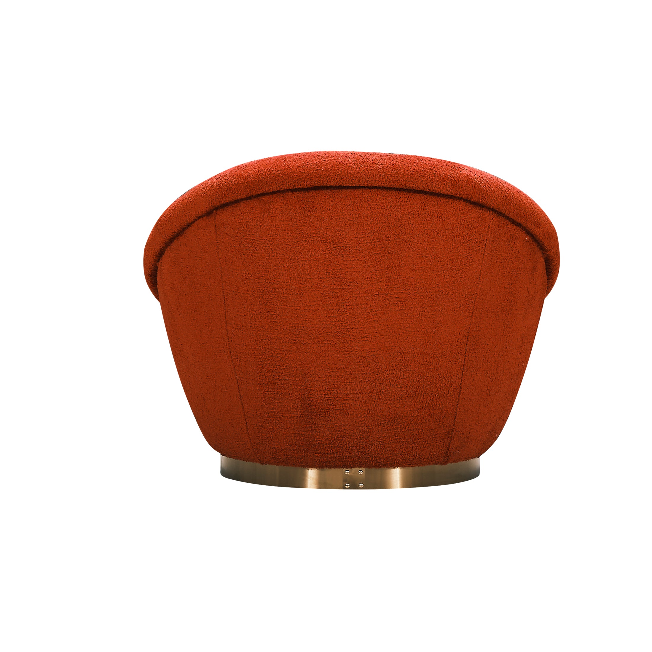 Back of Laila accent chair with boucle fabric