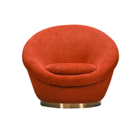 Front view of Laila boucle armchair in burnt orange