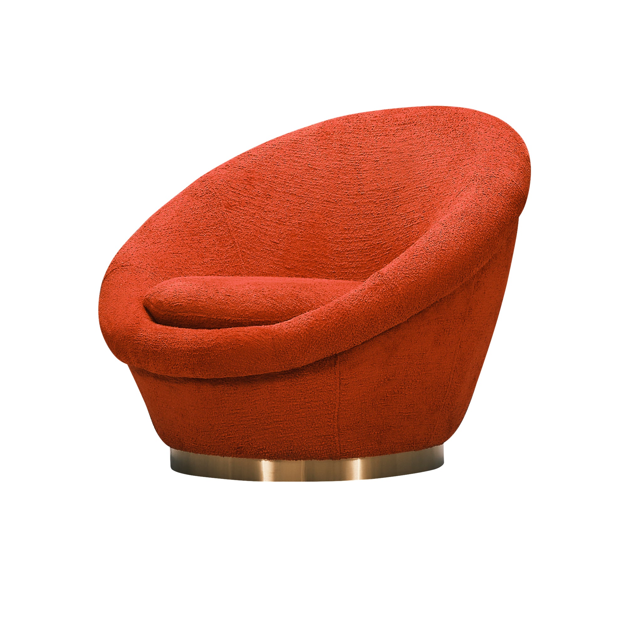 Side angle of Laila armchair with rounded back