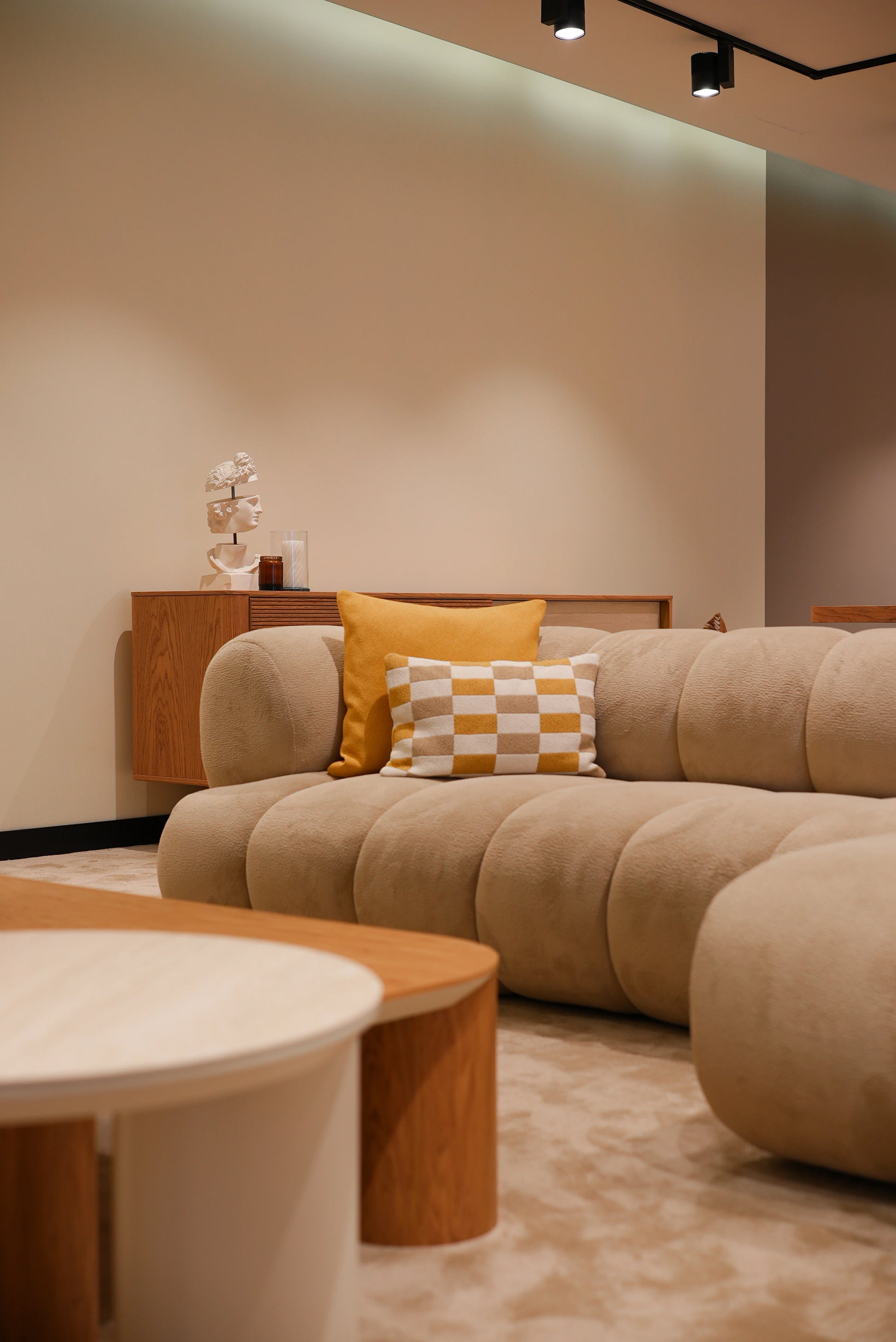 Side profile of Lia Sofa Lounge UK with elegant proportions