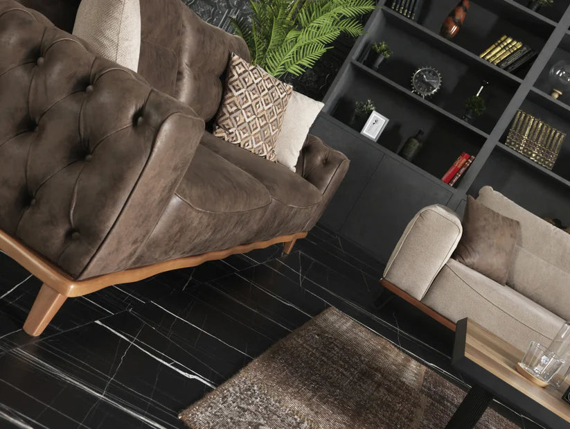 Side view of luxury convertible ANKA sofa bed