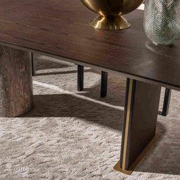 Marmo Dining Table: Modern Wood Table for Warm & Inviting Dining (220x103cm)  pen_spark